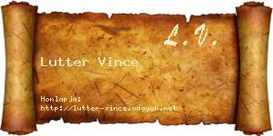 Lutter Vince névjegykártya